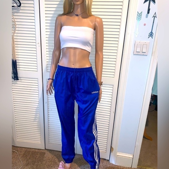 Adidas Vintage Windbreaker 3 Stripes Royal Blue Medium - Picture 2 of 14